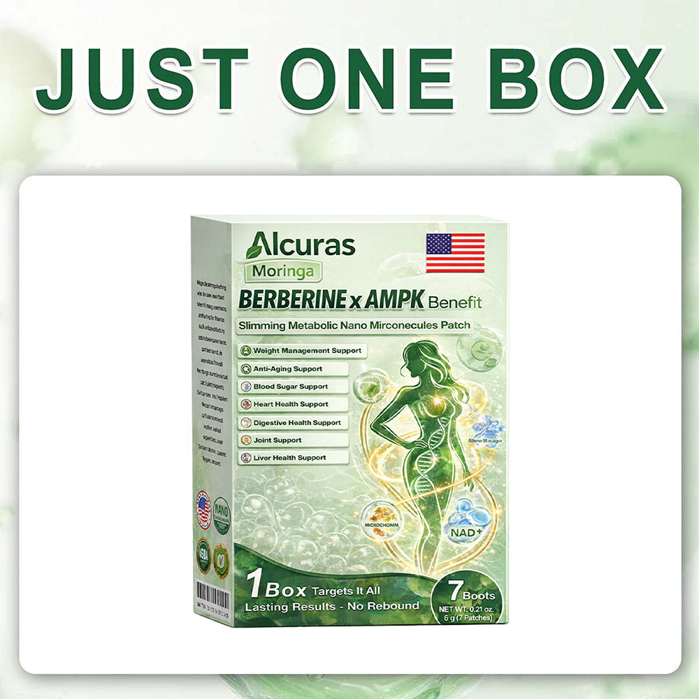 ๐ฟAlcurasโข Moringa ร Berberine ร AMPK 8-Benefit Slimming & Metabolic Nano Microneedle Patch